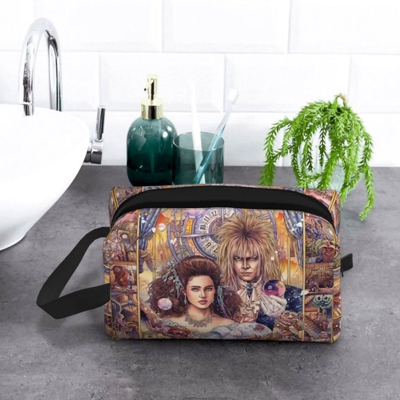 RARE Labyrinth Sarah & Jareth Travel Bag Jim Henson LARGE Cosmetics Toiletries - Picture 2 of 6